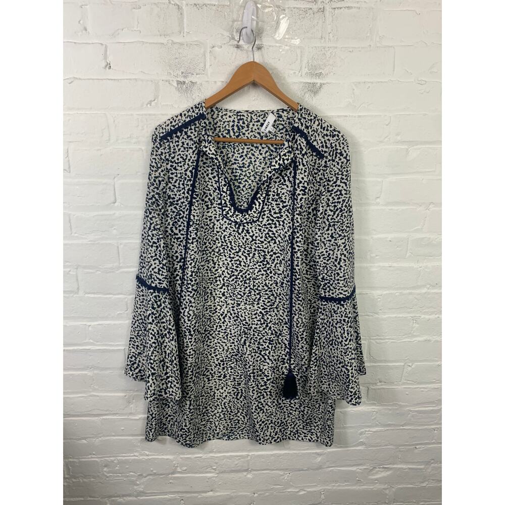 Likely Women's Adair Crochet Trim Bell Sleeve Shift Dress Printed Multi Size L